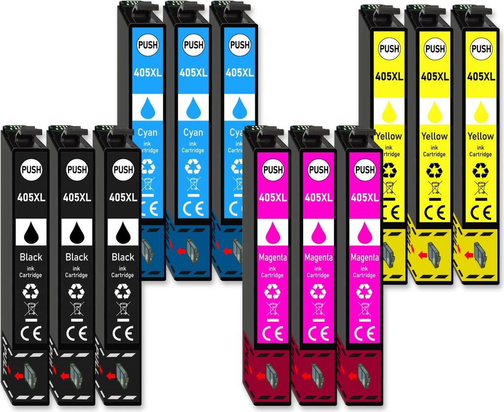 12er Pack Druckerpatronen 405 405XL kompatibel für Epson WF-7835