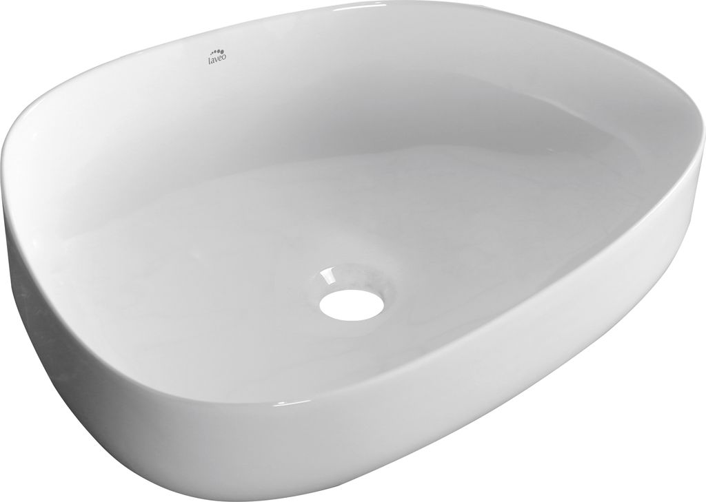 Umywalka Nablatowa Asymmetric 48x36 cm, Biała, Ceramiczna – Zdjęcie produktu 