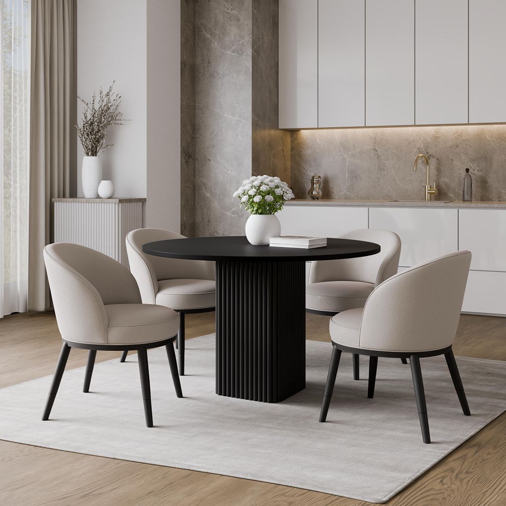 Beistelltisch CUBO Ø100 cm Metalltisch Wohnzimmertisch SCHWARZ