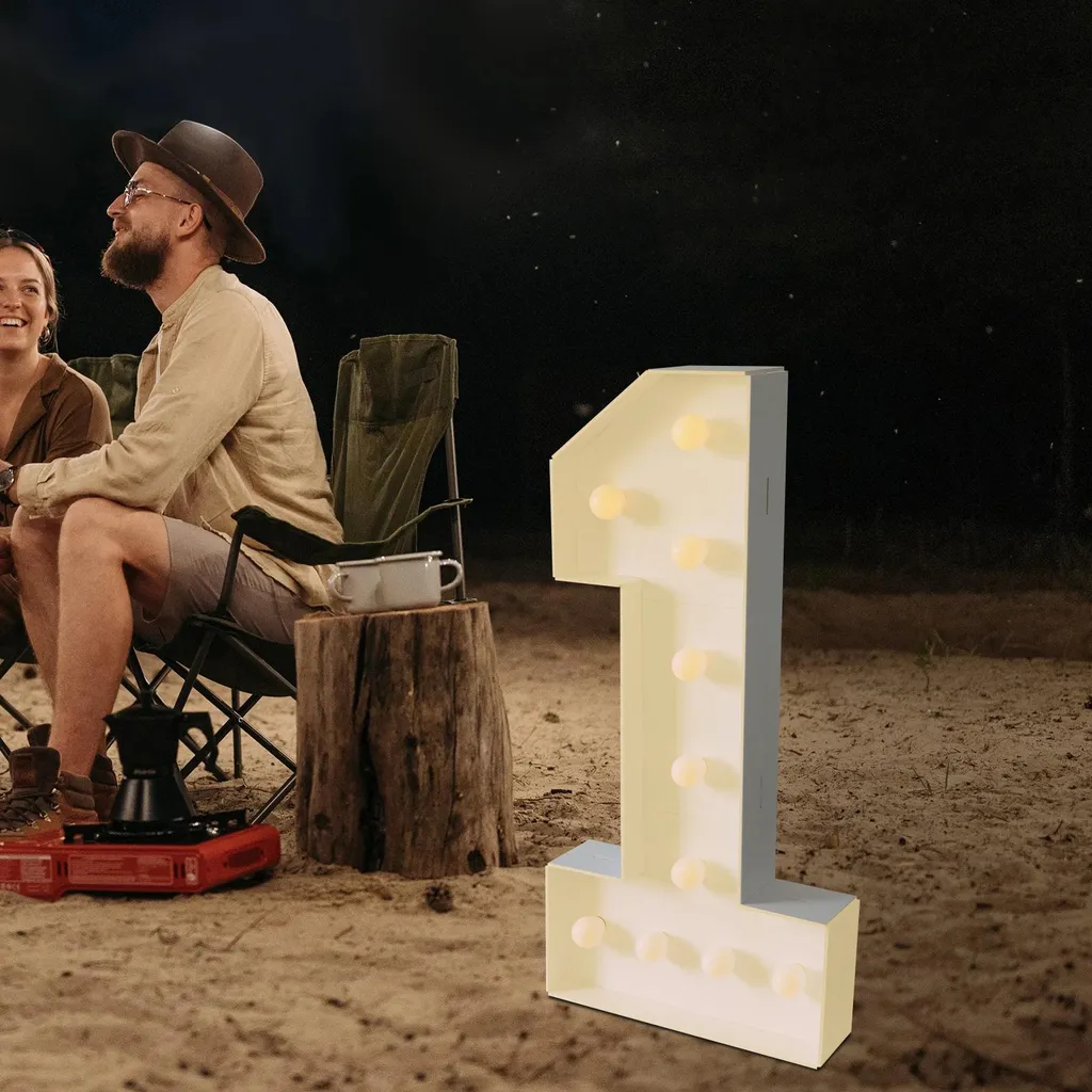 Chiffre 9 LED 23 cm blanc chaud à piles : la solution déco sans câbles