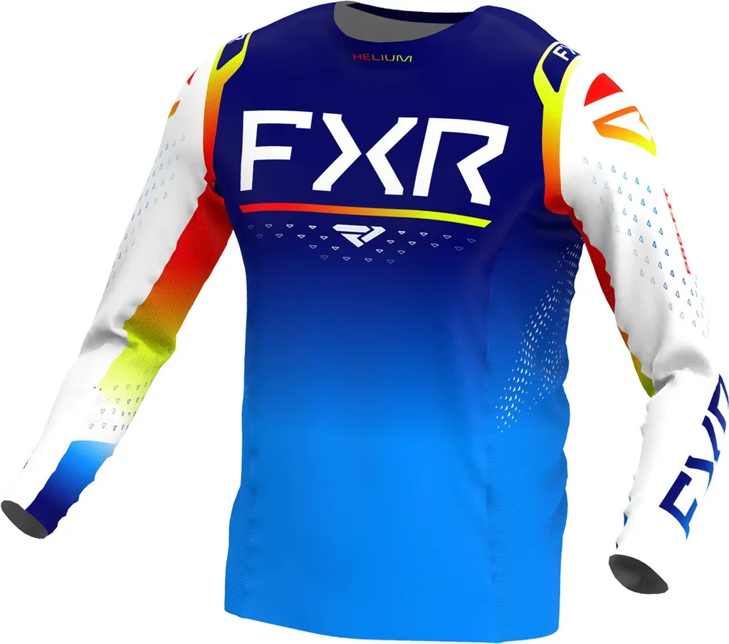 Maillot Motocross FXR Helium 2023 Bleu Blanc S pour Entraînement et MX