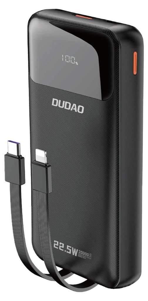 DUDAO K15Pro 20000mAh 22.5Watt 2x cable Black Lithium Image du produit 