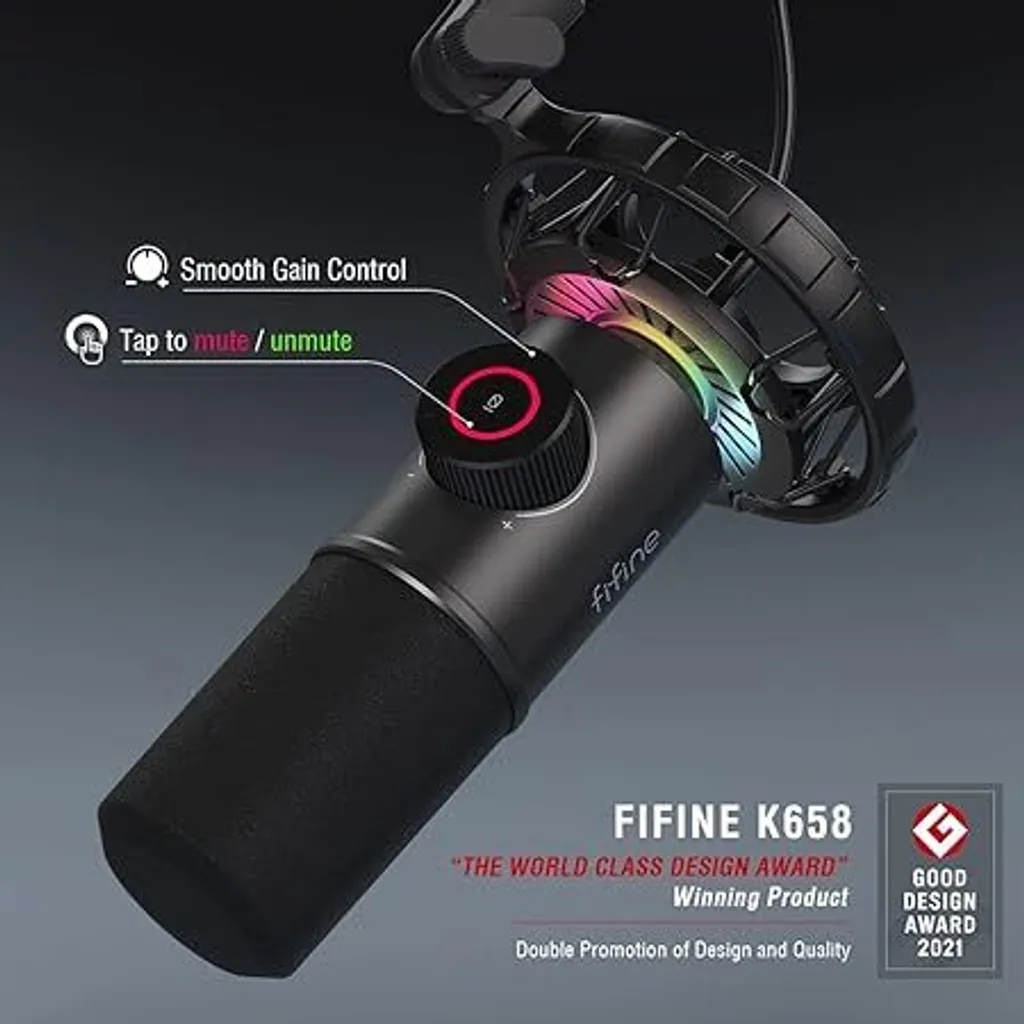 Microphone pour Streaming et Discord avec Réduction de Bruit et Sortie Jack