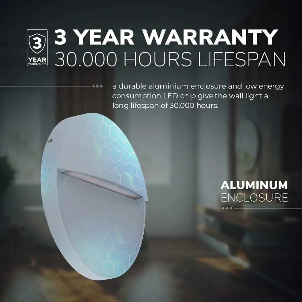 Applique Murale LED Design IP54 Gris 3000K pour Balcon et Façade Maison - 4