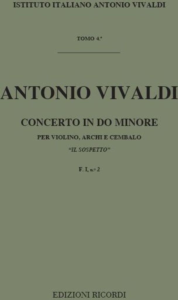 Concerto Do Minore Per Violino E Archi, R 199/P 419/F I:2 Partitura