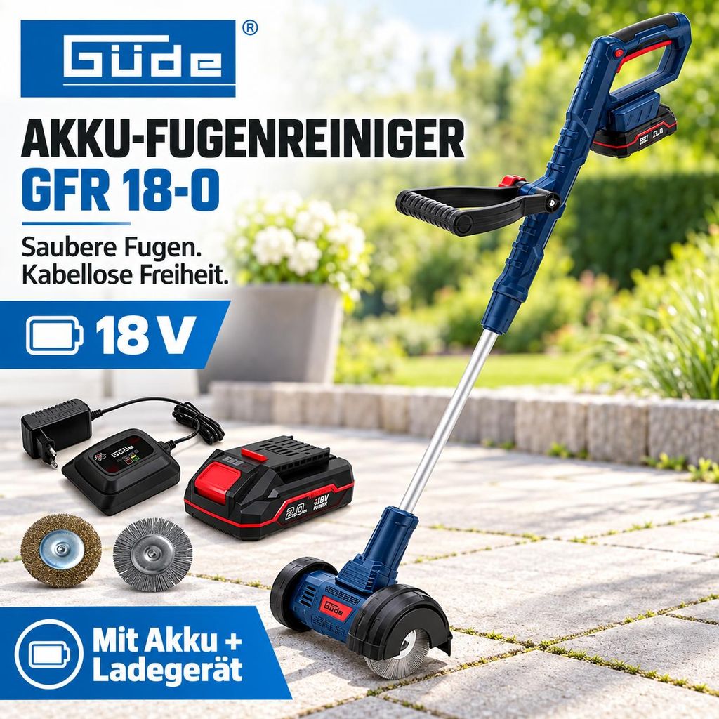 Güde Akku-Fugenreiniger GFR 18-0, mit Akku / Ladegerät Produktbild 