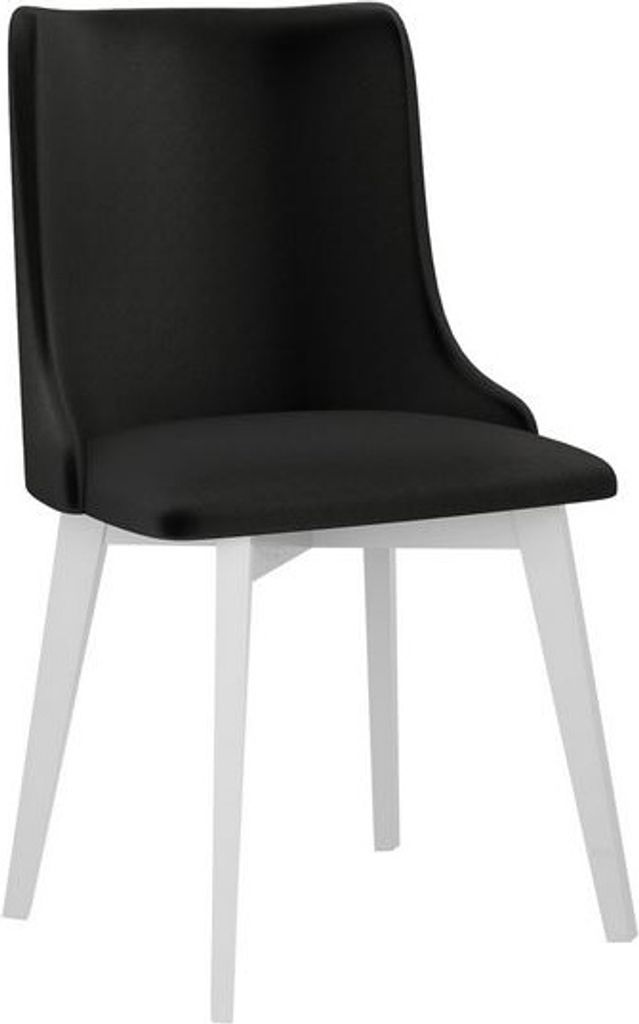 MIRJAN24 Stuhl Monti V, Esszimmerstuhl aus Buchenholz, 48x53x83 cm (Holzfarbe: Weiß, Stofffarbe: Kronos 07)