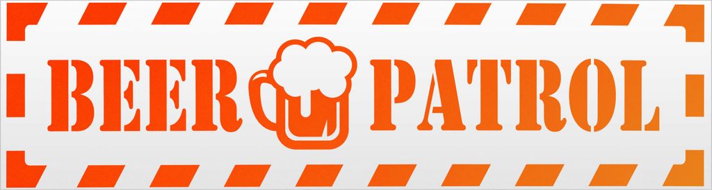 Kiwistar Beer Patrol gestreift Magnetschild Schild magnetisch - 60cm Neonorange - Magnetfolie für Auto PKW Kfz
