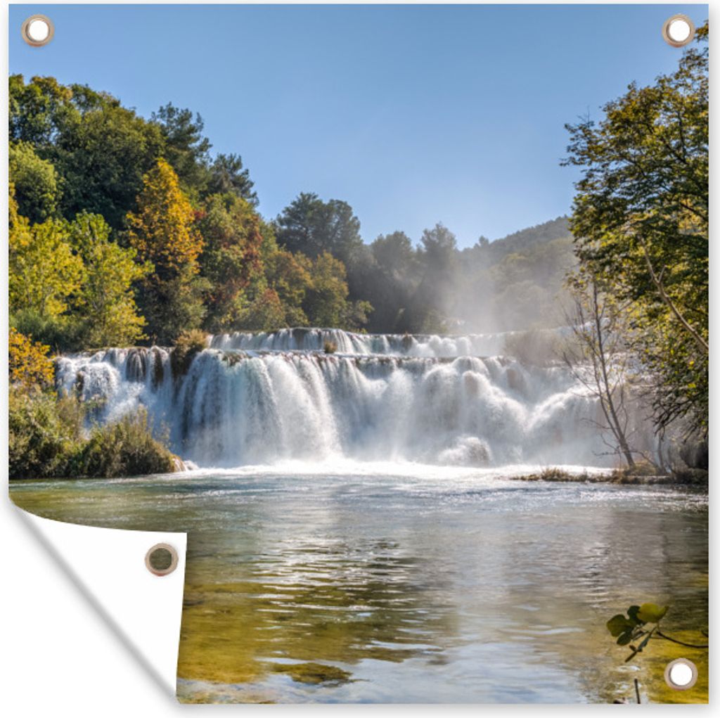 MuchoWow 50x50 cm Outdoor-Poster Gartendeko Sichtschutz Garten Poster für den Garten Das bewaldete Gebiet im Krka-Nationalpark in Kroatien