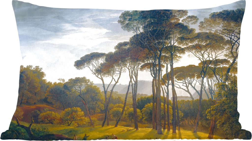 MuchoWow Zierkissen Sofakissen Wohnzimmer Dekokissen 50x30 cm Italienische Landschaft mit Zirbelkiefer - Kunst - Alte Meister - Wohnzimmerdekorat...