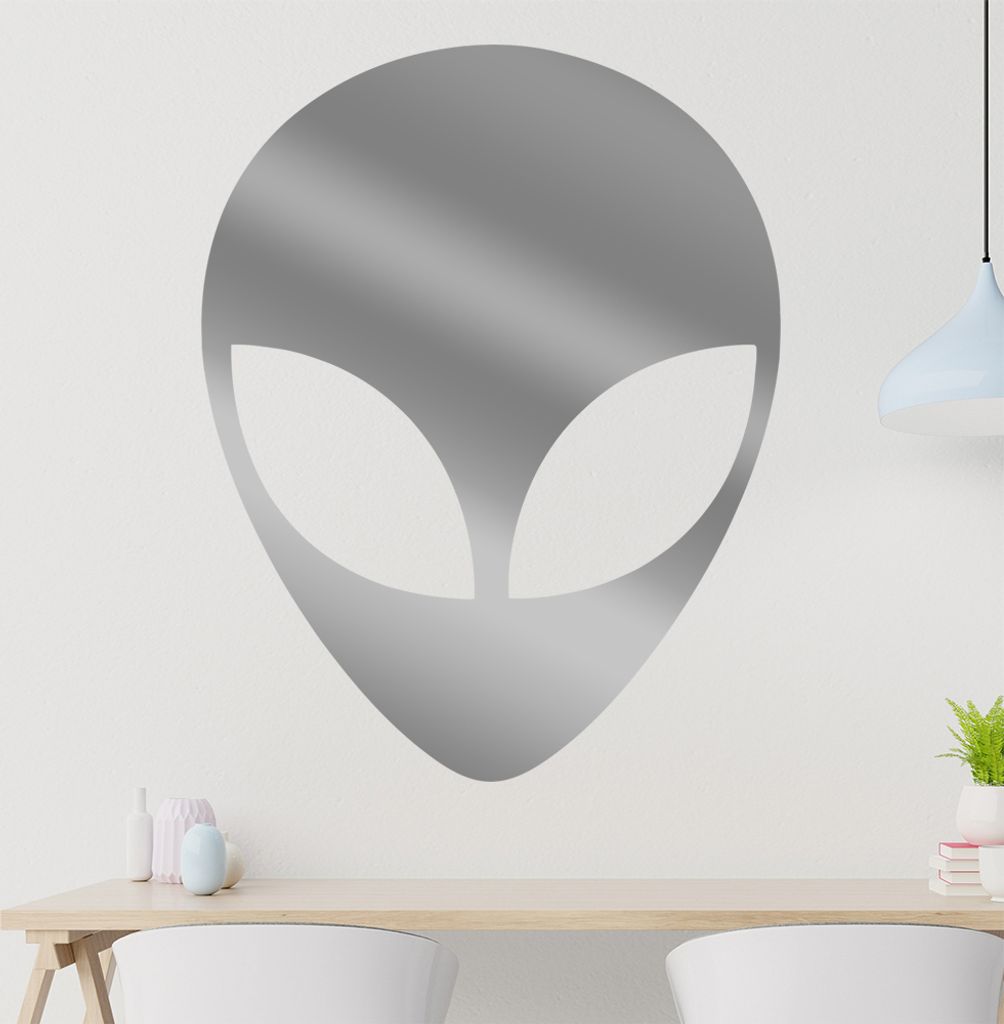 Alien Gesicht Wandtattoo in 6 Größen - Wandaufkleber Wall Sticker - Dekoration, Küche, Wohnzimmer, Schlafzimmer, Badezimmer