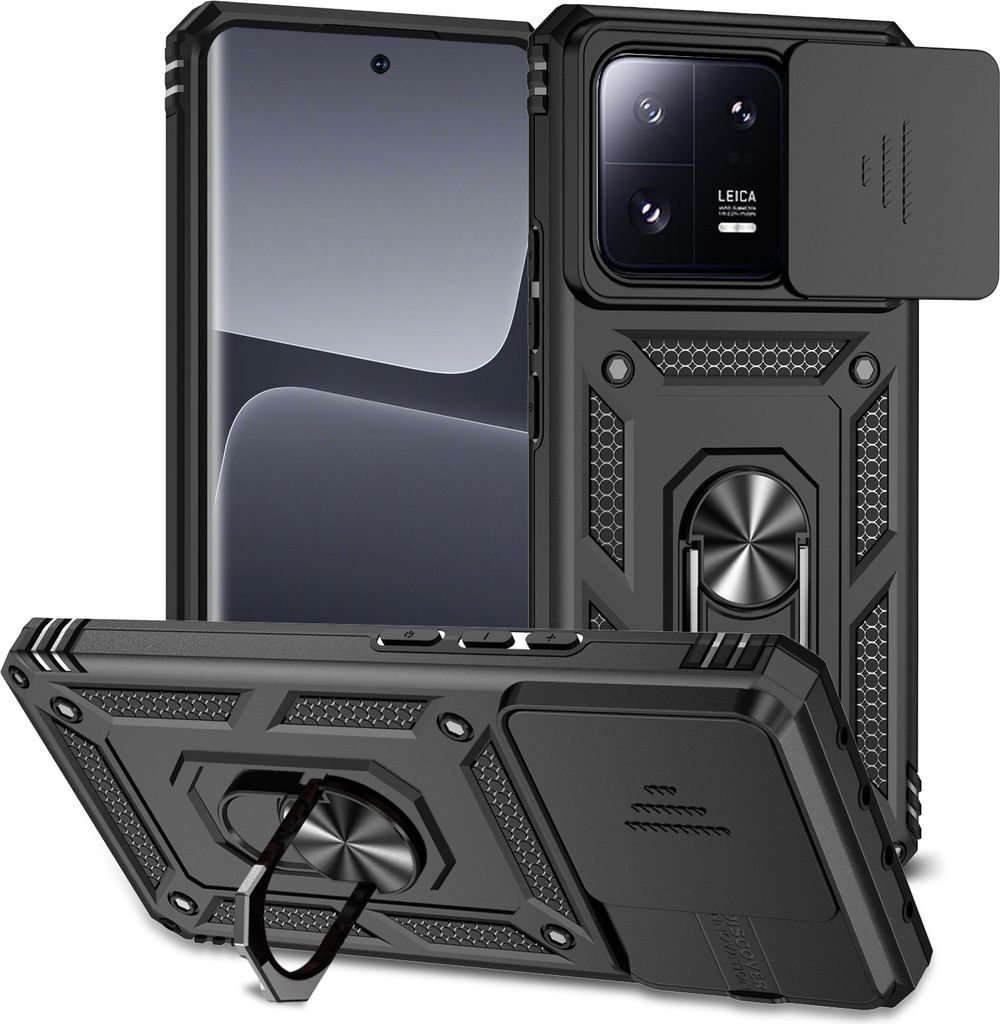 Xiaomi 13 Pro Hülle mit Schiebe Kamera Schutz und Produktbild 