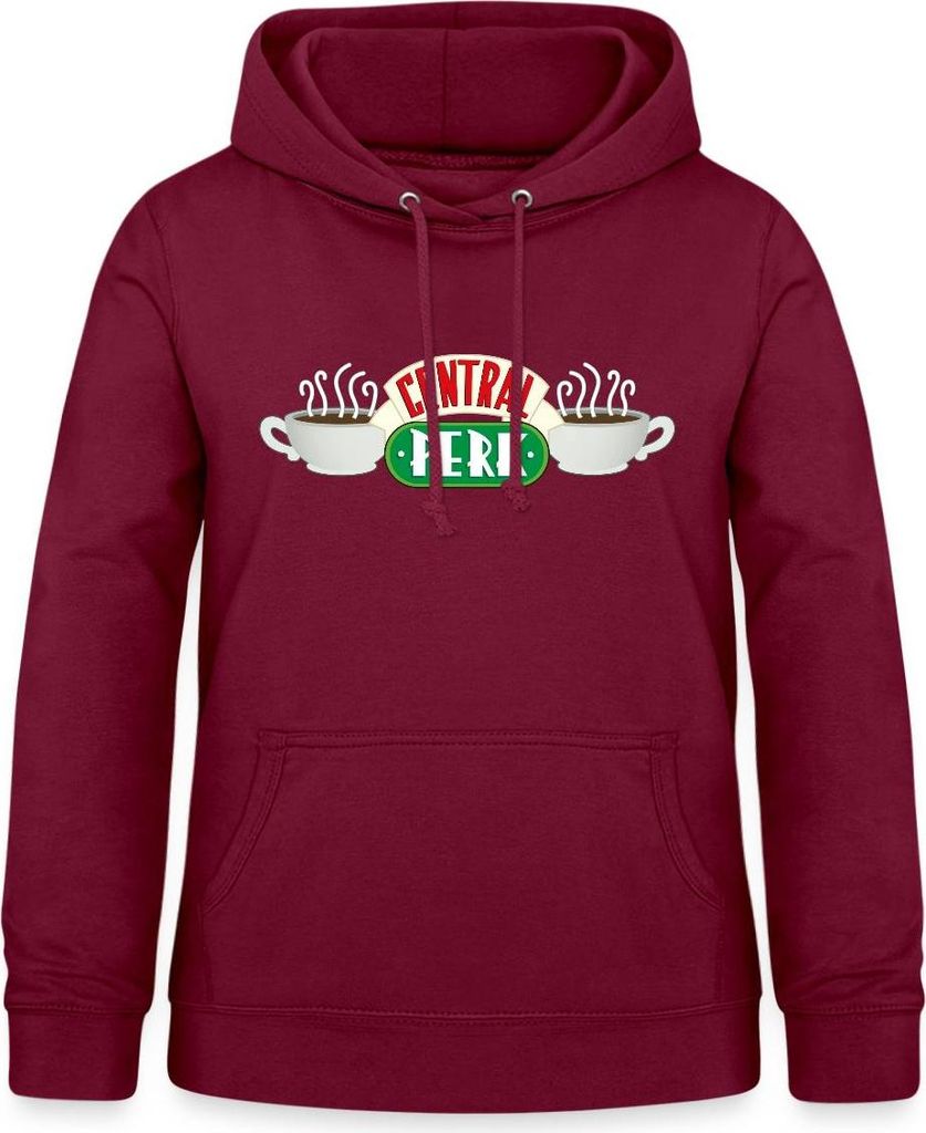Spreadshirt Friends Central Perk Damen Hoodie, S, Bordeaux