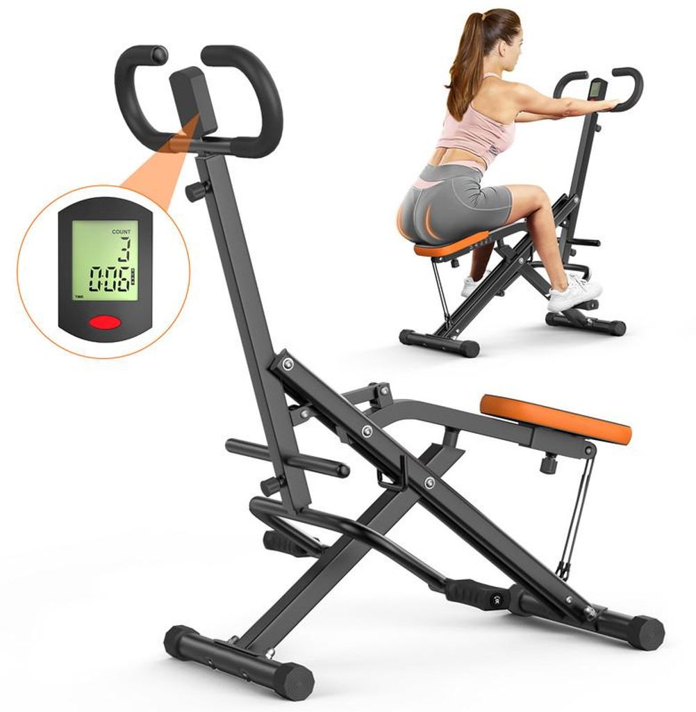 Squat Machine für Zuhause, Multifunktionaler Ganzkörpertrainer, Faltbare Kniebeugenmaschine, für Bauch Arme Beine Rücken Squat Max 165KG