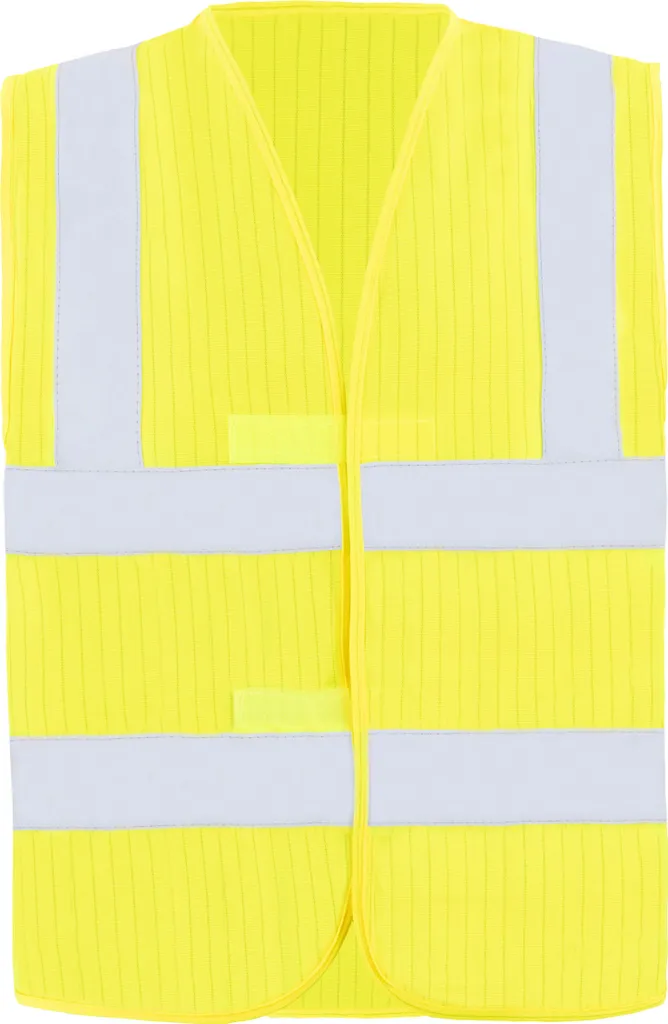Korntex Gilet Di Sicurezza Alta Visibilità Standard EN ISO 20471 - 2 Chiusure Velcro, 2 Strisce Riflettenti