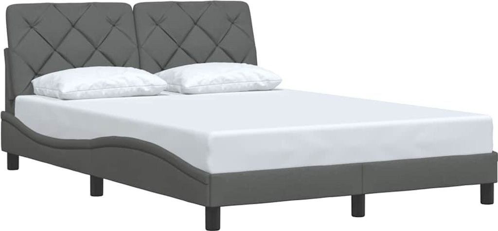 Bettgestell ohne Matratze Dunkelgrau 120x200 cm Stoff