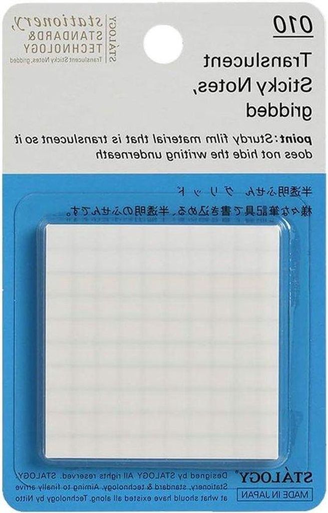 Schreibnotizblöcke - Selbstklebende Notizblöcke - Transparenz für Notizen - Durchsichtige Grid-Notizblöcke - 5 x 5 cm - Transparente Notizpads