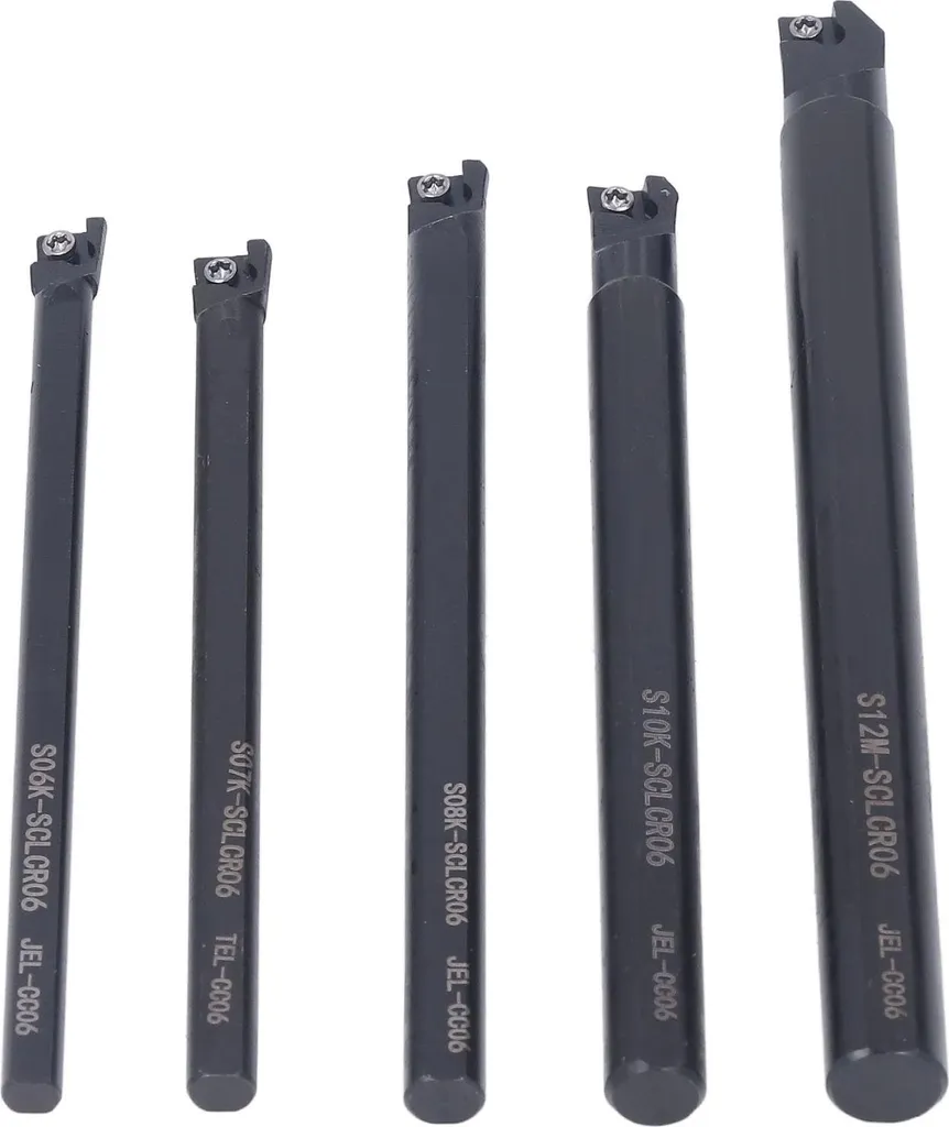 5 Porte-forets HSS robustes pour tour CNC avec clé de réglage incluse