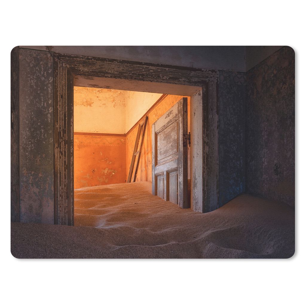 MuchoWow Mauspad Mousepad Tür - Sand - Haus - Architektur 23x19 cm - Mousepads - Maus Mat - Pad - Mausunterlage - Schreibtischunterlage - Mauspad