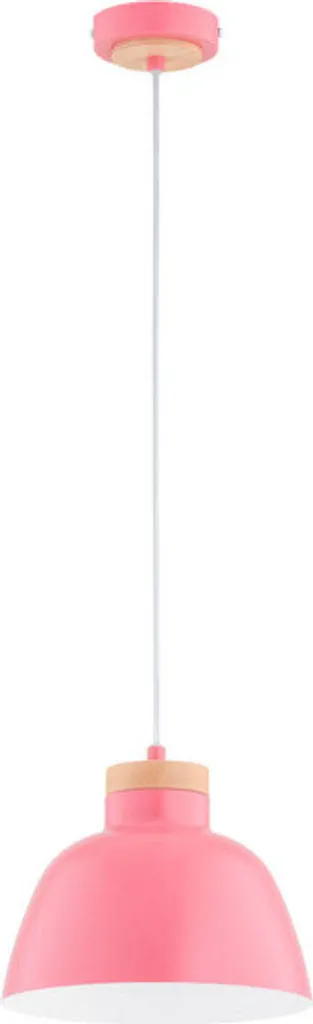 Lustre suspension rose style nordique LORIEN en bois et métal E27