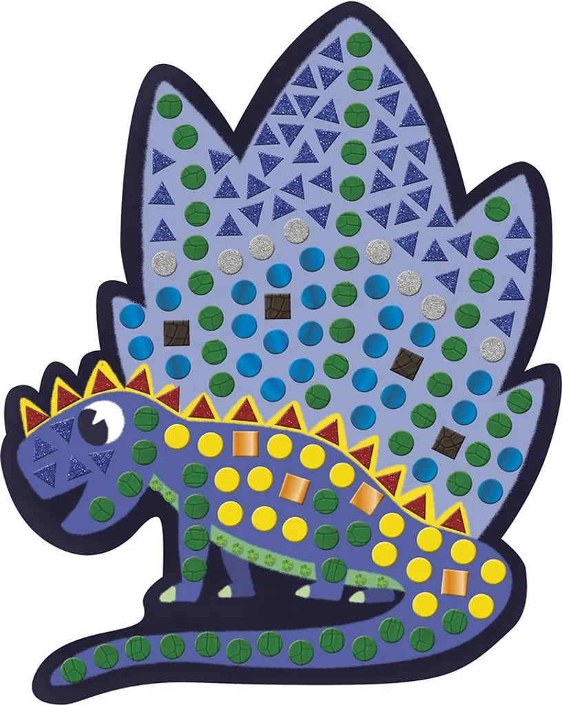 Mosaïques Dinosaure Maxi Janod : Jeu Calme sans Colle pour les Petits