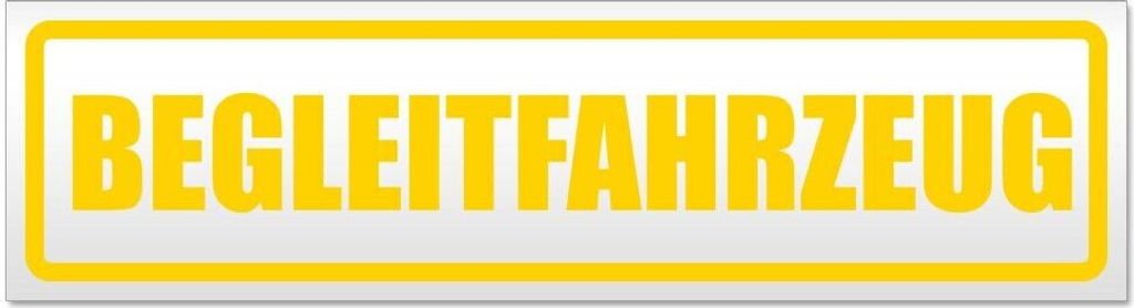 Kiwistar Begleitfahrzeug Magnetschild Schild magnetisch - 30cm Gelb - Magnetfolie für Auto PKW Kfz