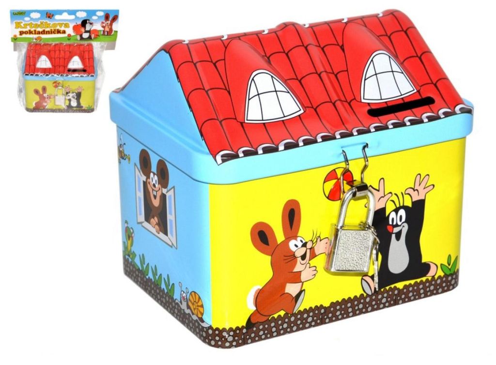 Boîte à pièces en forme de maison Krtek, en métal, avec Image du produit 