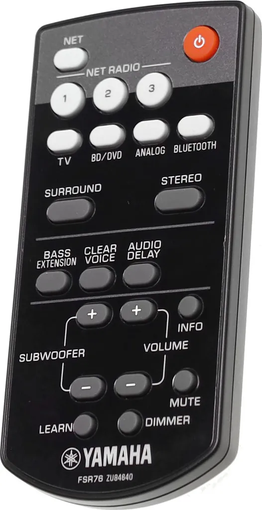 Telecomando Yamaha FSR76 ZU846400 per YAS-306 MusicCast - Ricambio Originale