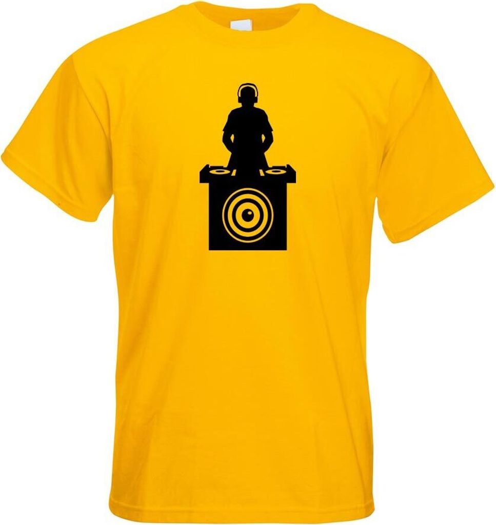 Kiwistar - T-Shirt - gelb - DJ Music Bass Disc Jockey Motiv Bedruckt Funshirt Design Print - mit Motiv Bedruckt - Funshirt Design - Sport - Freizei...