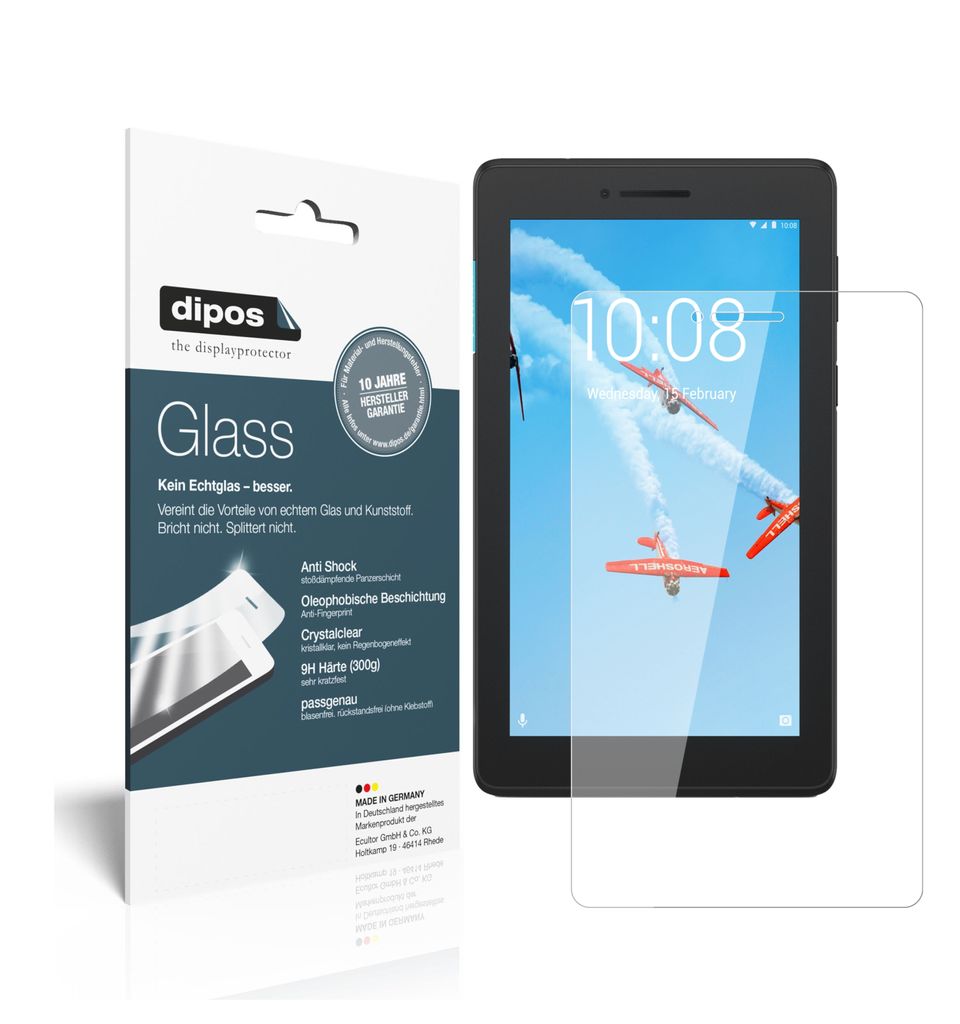 2x Schutzfolie für Lenovo TB-7104F - Anti-Shock 9H Folie dipos Glass Kunststoffglas
