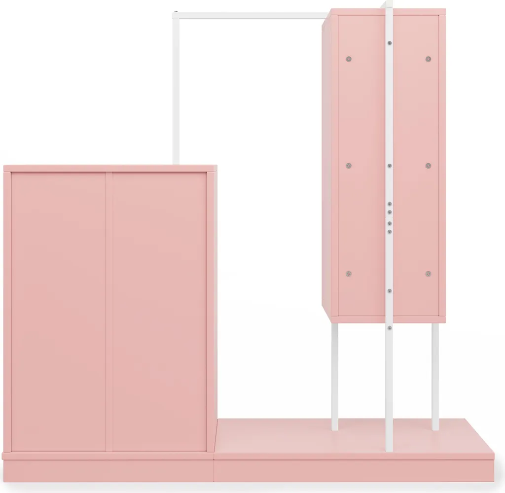 Dressing Rose 140cm : Solution Anti-Désordre avec Penderie et Commode - 8