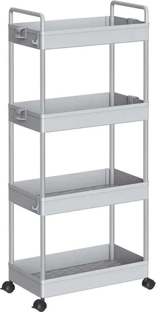 Chariot Métal Étroit 3 Niveaux Extensible Gris : Finissez-en avec le bazar