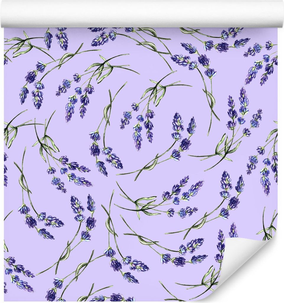10m VLIES TAPETE Rolle Blumen Lavendel Blätter Natur Pflanzen XXL