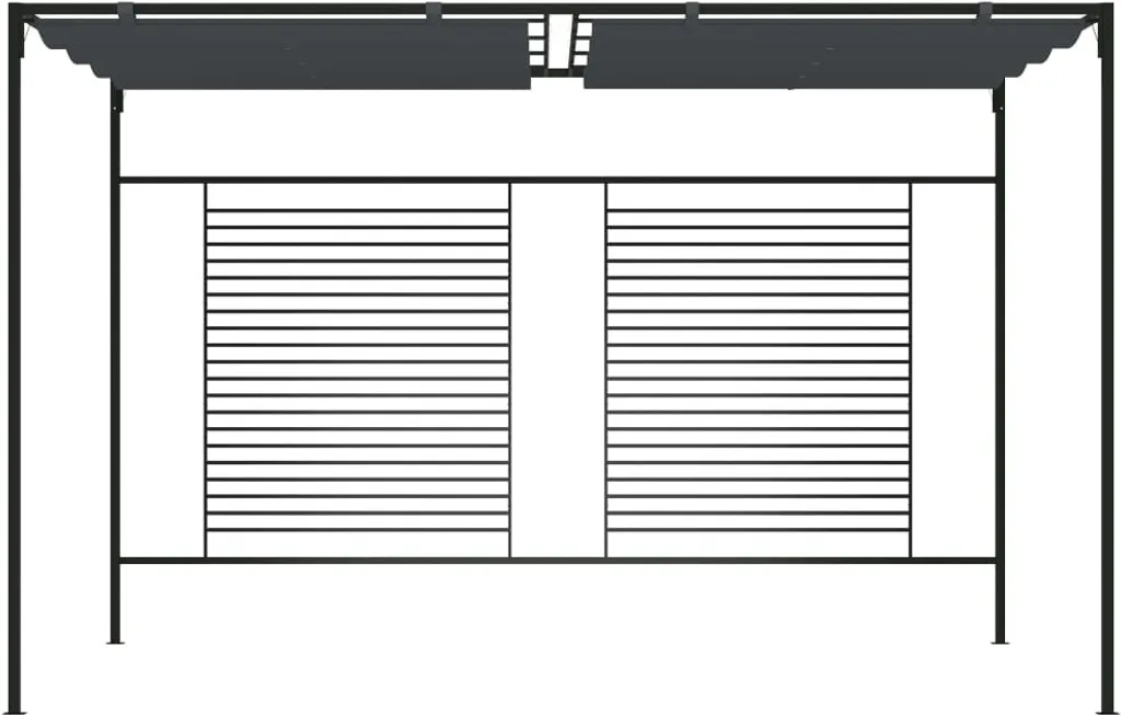 Tonnelle de jardin 4x3m avec toit coulissant anthracite pour terrasse chic