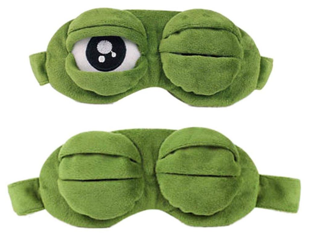 Schlafmaske, kreative Augenklappe mit Cartoon-Frosch, Reiseschlafmaske