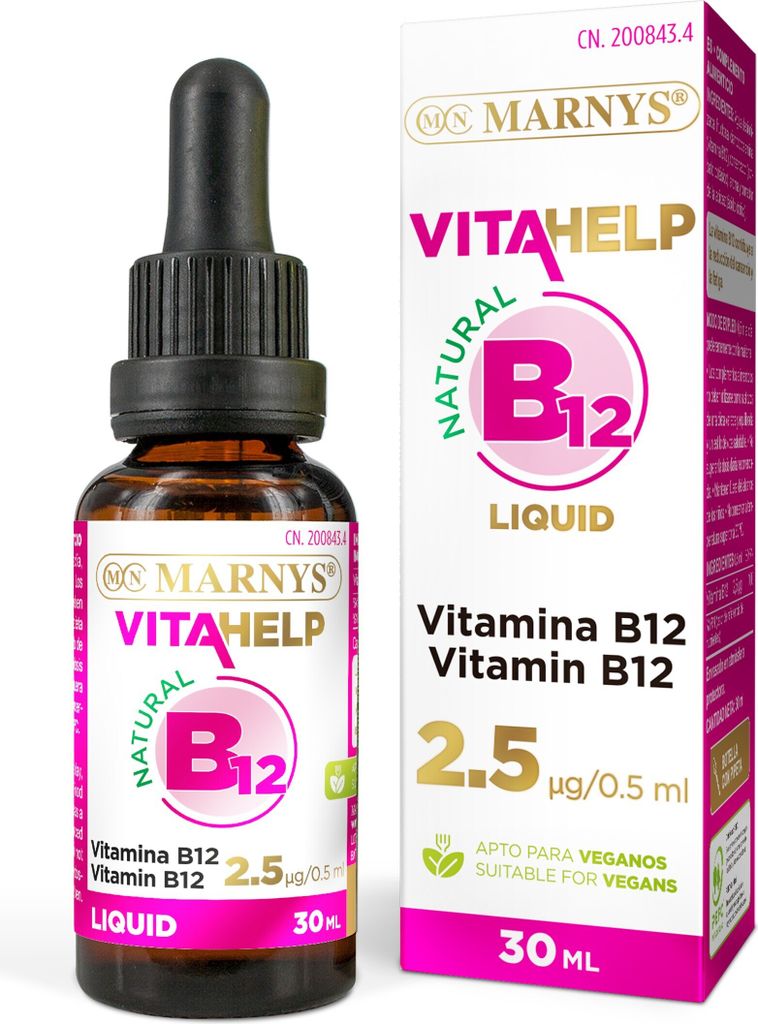 MARNYS Flüssiges Vitamin B12 für Veganer – 30 ml hochbioverfügbares Nahrungsergänzungsmittel zur Unterstützung von Energie und Immunsystem