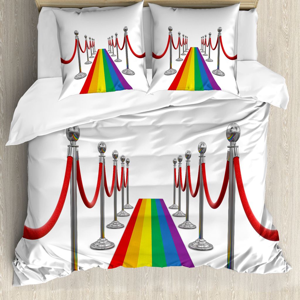 ABAKUHAUS Stolz Bettbezug, Teppich Rungen Ereignis, Milbensicher Allergiker geeignet mit Kissenbezügen, 155 cm x 220 cm - 80 x 80 cm, Mehrfarbig