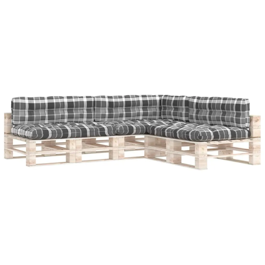Set de coussins pour palette gris à carreaux - 7 pièces pour banquette DIY