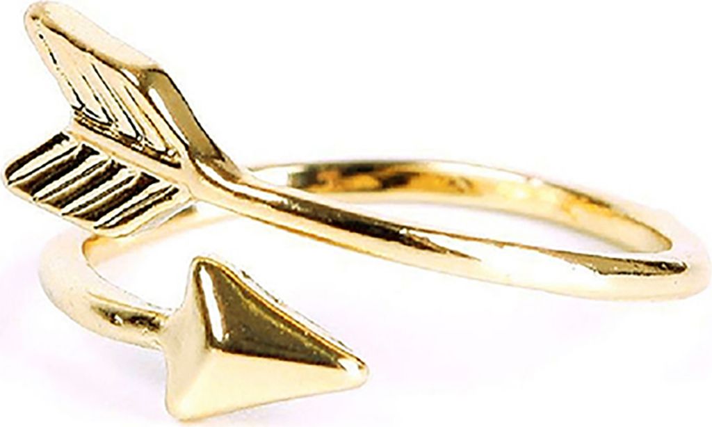 Damenmode, goldener Silberton, verstellbarer Pfeil-offener Knuckle-Ring-Schmuck-Gold