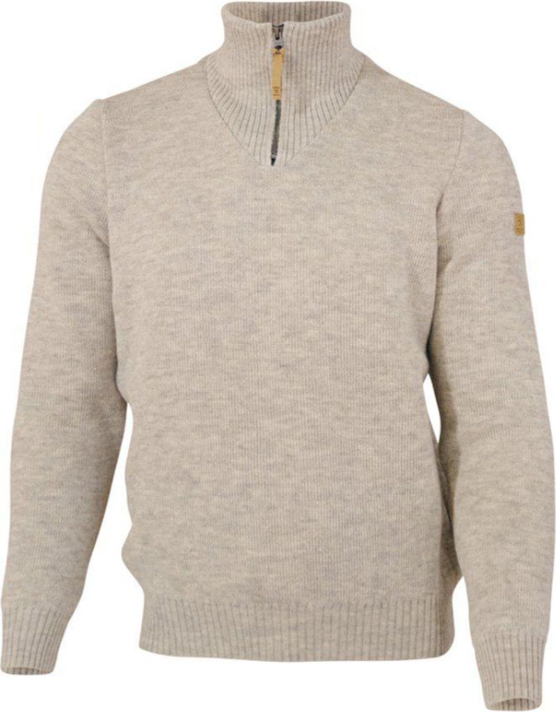 Ivanhoe Pullover NLS Ulme Birke halber Reißverschluss-100% reine ungefärbte Wolle