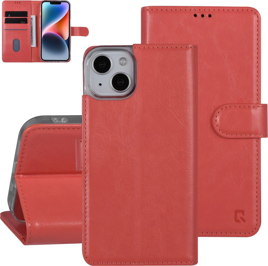 UNIQ Accessory iPhone 14 & 13 Booktype Case - Card holder for 3 cards - Magnetic closure - Pink