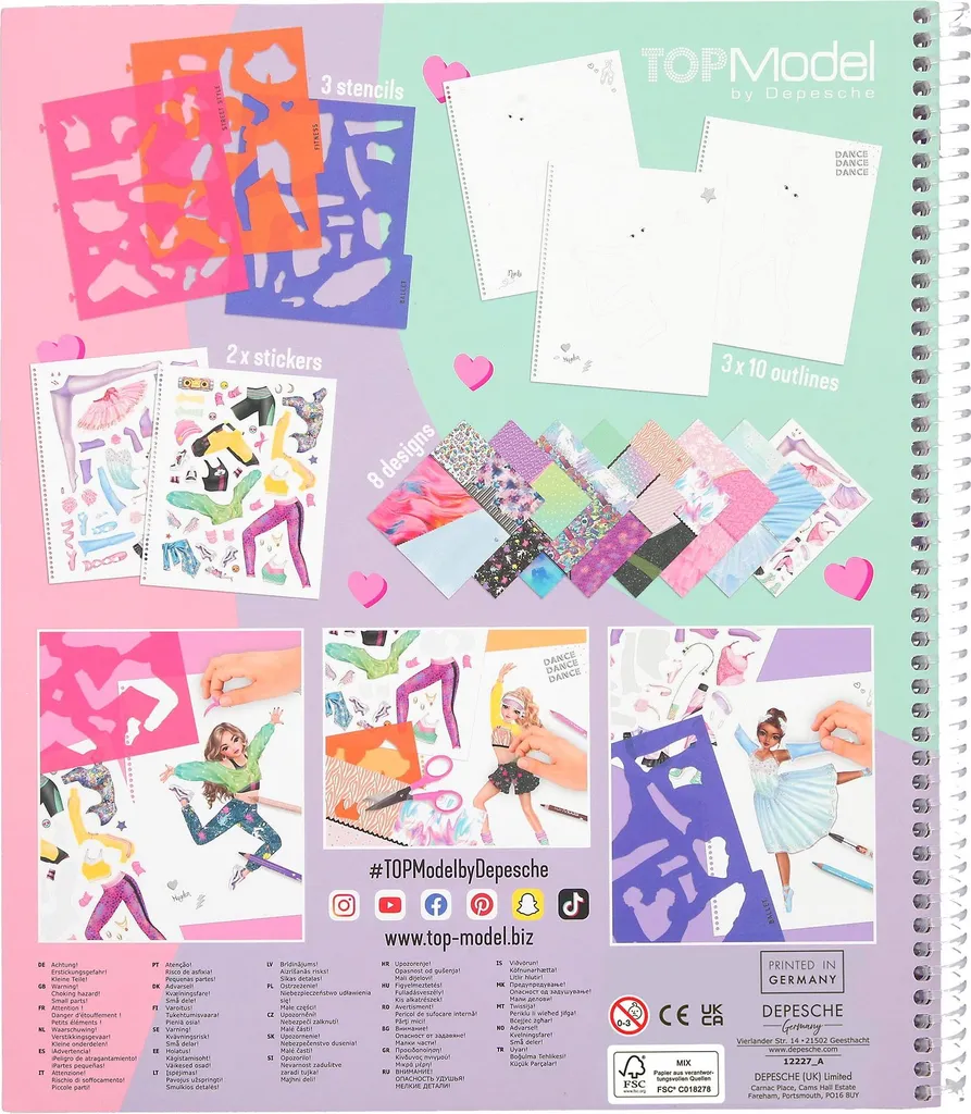Livre de coloriage TOPModel DANCE avec stickers de mode pour enfants