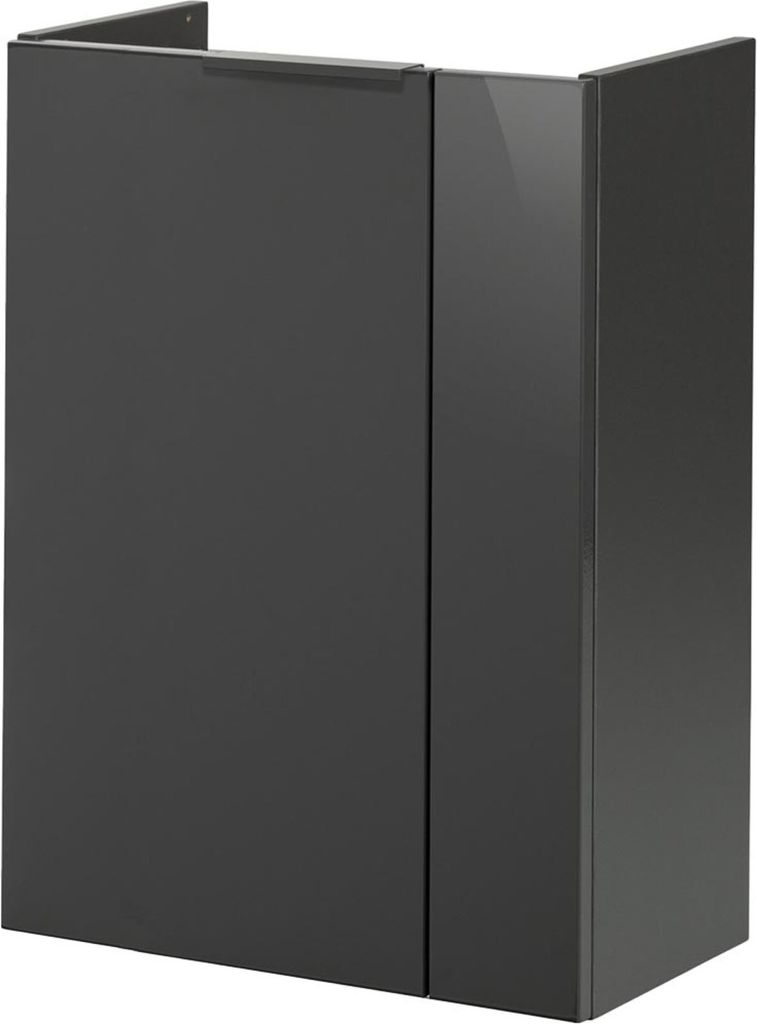 Fackelmann LUNA Waschbeckenunterschrank schmal Unterschrank für Waschtisch im Gäste-WC (44 cm x 60 cm x 24,3 cm) Türanschlag links SBC Badezimme...