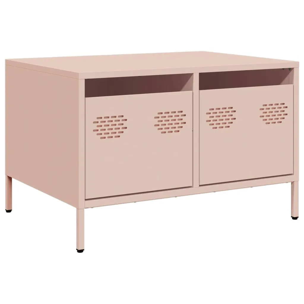 Porta TV Rosa in Metallo 68 cm - Mobiletto Design Acciaio Laminato