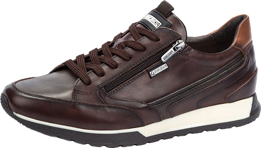 Pikolinos Herren Schnürschuh Leder Sneaker Reißverschluss Cambil M5N-6237, Größe:41 EU, Farbe:Braun
