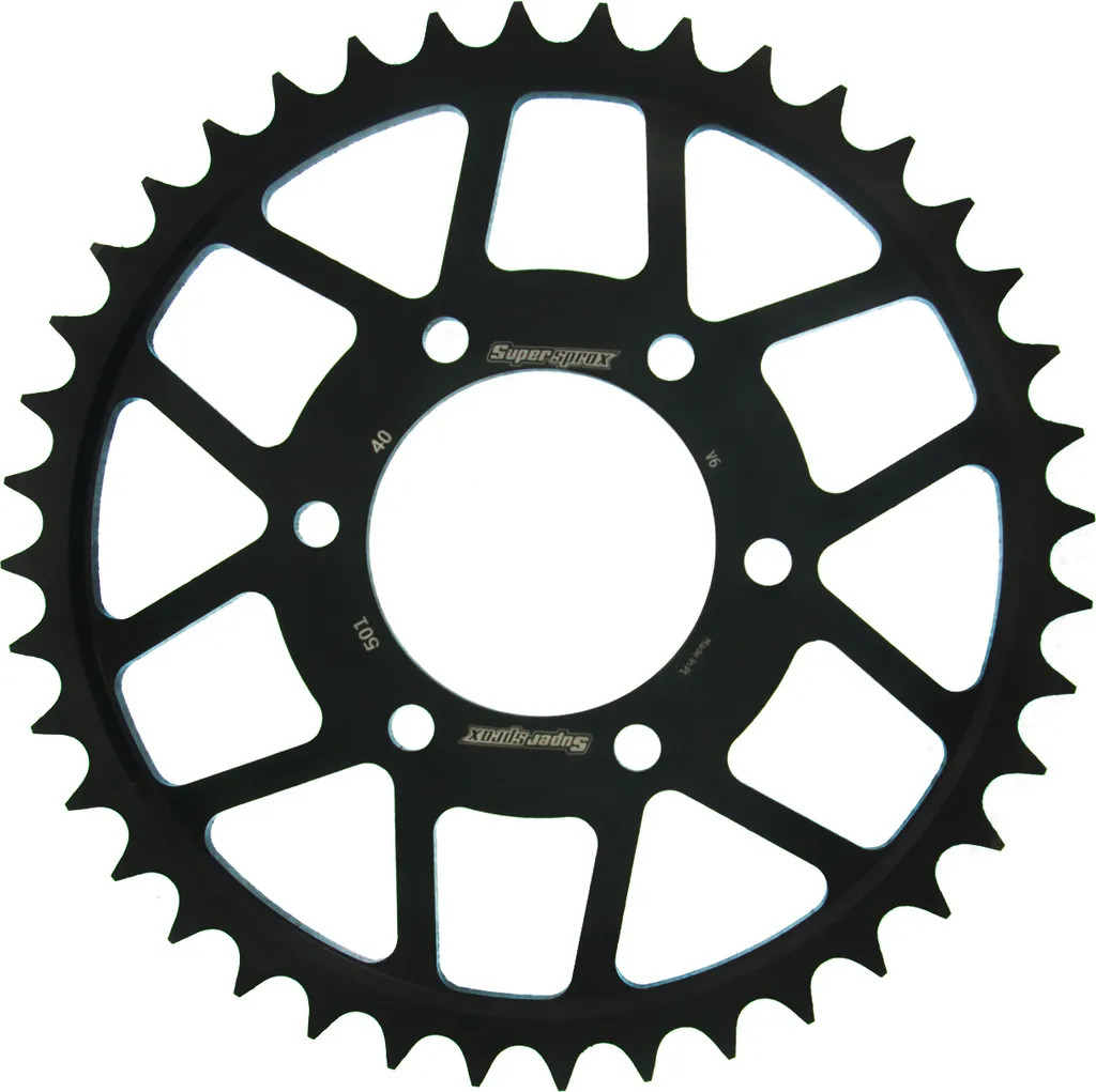 Pignon Acier Supersprox 40Z Noir 6 Trous Pas 630 - Qualité Supérieure
