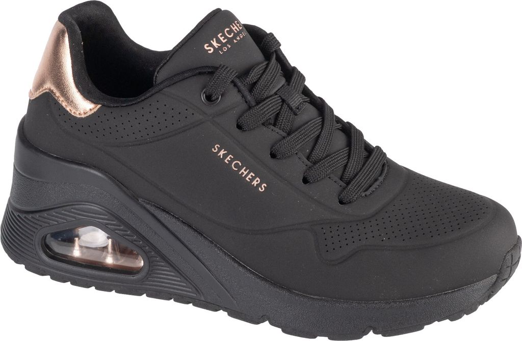 Skechers Damen-Sneaker UNO WEDGE HI STEPS Schwarz-Rose-Gold, Farbe:schwarz, EU Größe:381/2