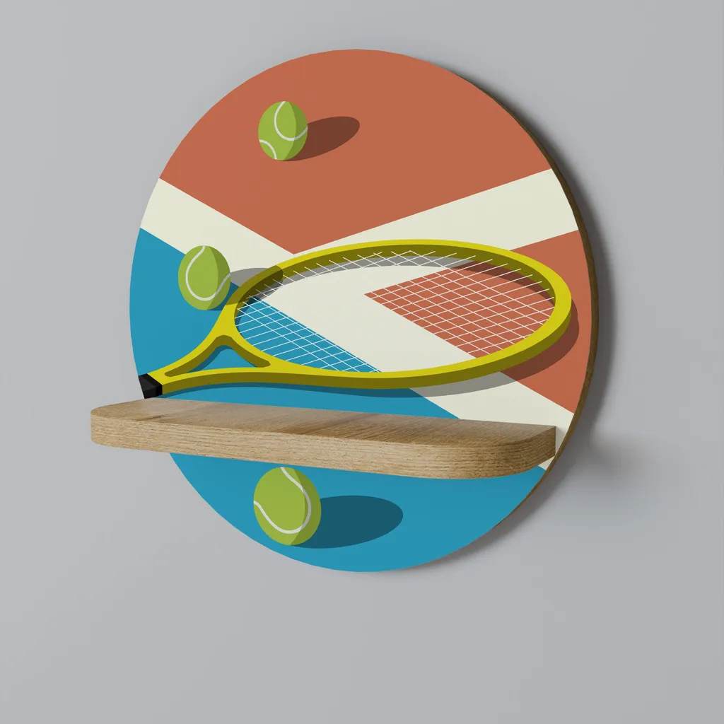 Étagère ronde en bois de chêne avec finition artisanale - Style Nordique