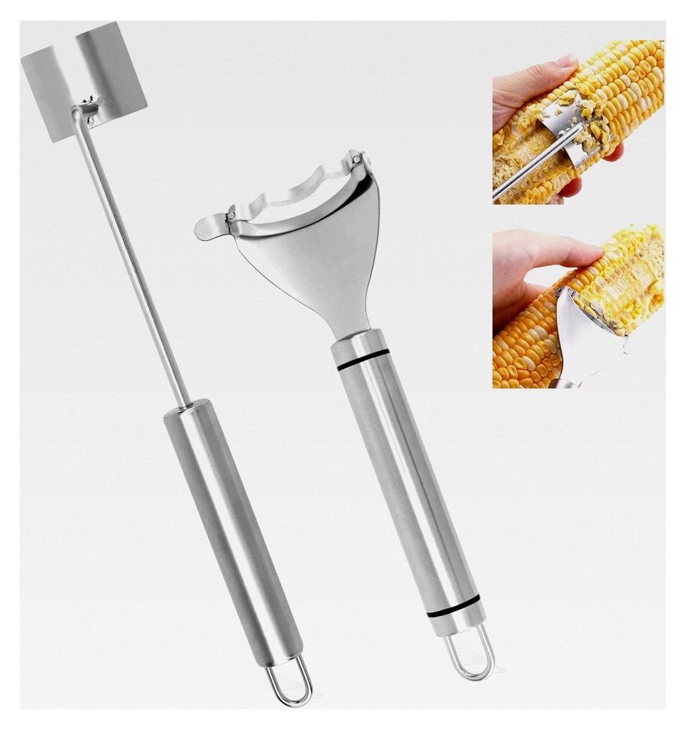 2-teiliges Set Maisschäler und Abstreifer aus Edelstahl