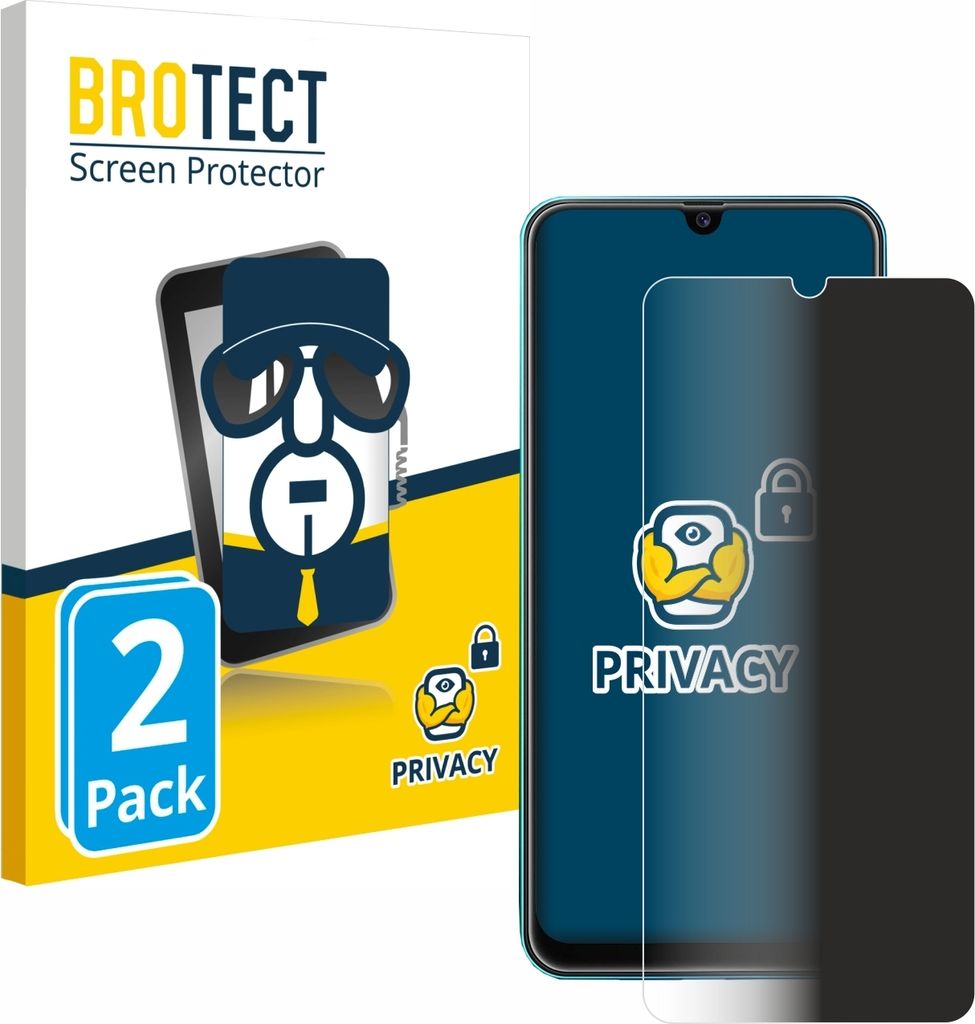 2x BROTECT Sichtschutzfolie für Samsung Galaxy M31 Anti-Spy Privacy Sichtschutz Blickschutz Folie Blaulicht-Schutz